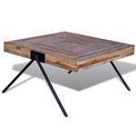 vidaXL Table basse avec pieds en V Bois de teck recyclé