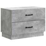 vidaXL Cabinet de chevet avec tiroir Gris béton 62 x 34 5 x 44 5 cm