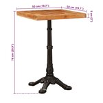 vidaXL Table de bistrot Marron 50 x 50 x 76 cm Bois d'acacia massif