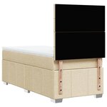 vidaXL Sommier à lattes de lit et matelas Crème 90x190 cm Tissu