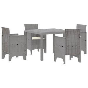 vidaXL Ensemble de salle à manger pour jardin 5 Pièces Gris clair