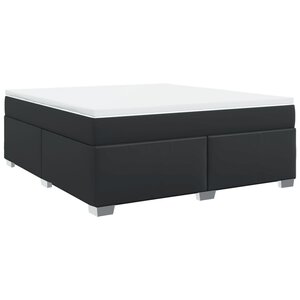 vidaXL Sommier à lattes de lit avec matelas Noir 180x200 cm Similicuir
