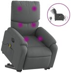 vidaXL Fauteuil inclinable de massage électrique Gris foncé Tissu
