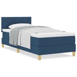 vidaXL Lit avec Sommier avec Matelas Bleu 100x200 cm Tissu