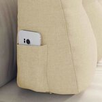 vidaXL Coussin de Dos Crème 80 x 24 x 50 cm tissu