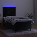 vidaXL Sommier à lattes de lit et matelas LED Noir 100x200 cm Velours