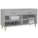 vidaXL Meuble à chaussures Sonoma gris 102x35x55 cm Bois d'ingénierie