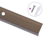 vidaXL Nez de marche Forme en L 5 Pièces Aluminium 100 cm Marron