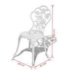 vidaXL Jeu de bistro 3 Pièces Aluminium coulé Blanc