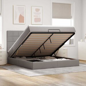 VidaXL Cadre de lit ottoman avec matelas taupe 160x200 cm tissu