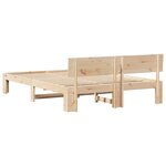 vidaXL Cadre de lit Marron 140 x 200 cm Bois de pin massif