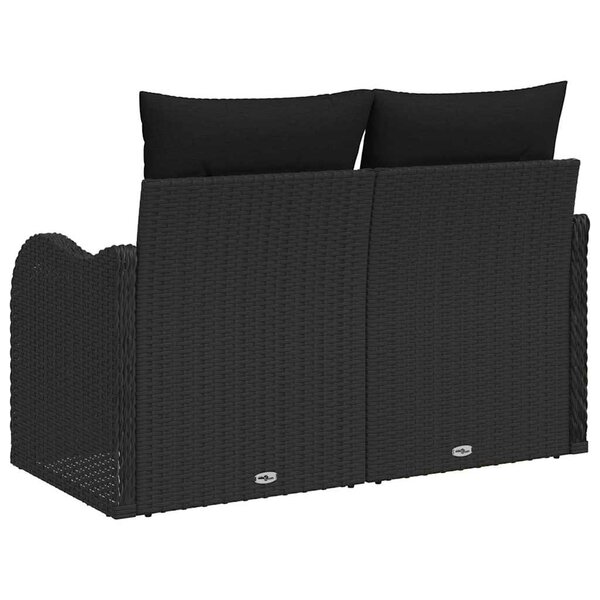 vidaXL Canapé de jardin avec coussin Noir 121 x 62 x 69cm polyrotin