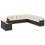 vidaXL Salon de jardin 11 Pièces avec coussins noir résine tressée