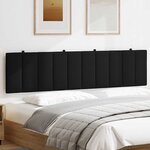 vidaXL Coussin de tête de lit Hanko noir 200 cm tissu