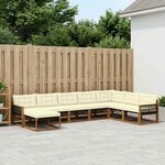 vidaXL Ensemble de canapés d'extérieur 8 Pièces Naturel et Crème