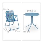 Salon de jardin enfant mobilisable extérieur 53 x 49 5 x 87 5 cm design original pratique en plastique bleu 13_0007794
