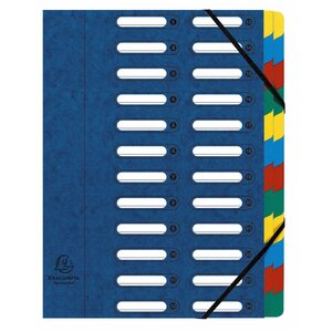 Trieur Harmonika® À Fenêtres Avec Élastiques Véritable Carte Lustrée 24 Compartiments - Couleurs Assorties - X 4 - Exacompta