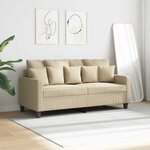 vidaXL Canapé à 2 places Crème 140 cm Tissu