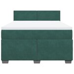 vidaXL Sommier à lattes de lit et matelas Vert foncé 140x190cm Velours
