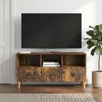vidaXL Meuble TV 102 x 34 5 x 50 cm Chêne Fumé Bois d’ingénierie