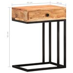 vidaXL Table d'appoint en forme d'U 45x30x61 cm Bois d'acacia massif