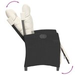 vidaXL Chaises inclinables de jardin lot de 2 repose-pied noir rotin