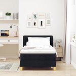 Lit box spring vidaXL avec matelas - Noir  90x190 cm  Tissu