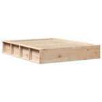 vidaXL Cadre de lit Marron 140 x 190 cm Bois massif en pin
