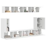 vidaXL Ensemble meuble TV Montage mural 5 Pièces Blanc Bois d'ingénierie