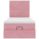 vidaXL Cadre de lit ottoman avec matelas rose 90x200 cm velours