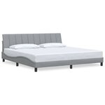 vidaXL Cadre de lit sans matelas gris clair 200x200 cm tissu