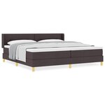 vidaXL Lit à ressorts avec matelas Marron foncé 200 x 200 cm bois