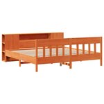 vidaXL Lit bibliothèque sans matelas cire marron 200x200 cm pin massif