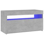 vidaXL Meuble TV avec lumières LED Gris béton 75x35x40 cm