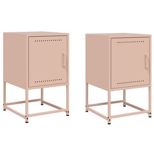 vidaXL Tables de chevet 2 Pièces rose 36x39x60 5 cm acier