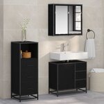 vidaXL Ensemble de mobilier de salle de bain 3 Pièces Chêne noir