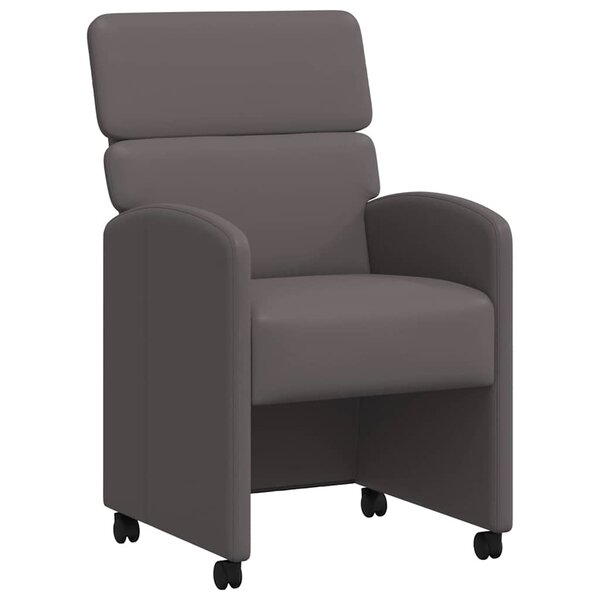 vidaXL Chaises de Salle à Manger avec Roues 2 pc Simili cuir Gris