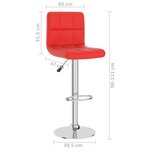 vidaXL Tabouret de bar Rouge Similicuir