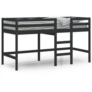 vidaXL Lit mezzanine d'enfants sans matelas avec échelle noir 80x200cm