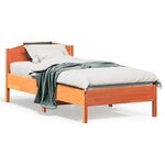 vidaXL Cadre de lit sans matelas cire marron 75x190 cm bois pin massif