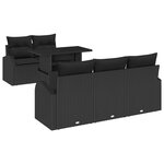 vidaXL Ensemble de canapé de jardin 6 pc Noir polyrotin
