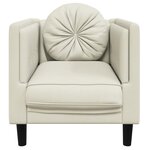 vidaXL Fauteuil avec coussin crème velours