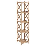 vidaXL Étagère à 5 niveaux carré bambou