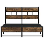 vidaXL Cadre de lit en métal sans matelas chêne fumé 120x190 cm