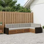vidaXL Ensemble de canapés d'extérieur 5 Pièces Naturel et gris clair