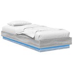 vidaXL Cadre de lit avec LED Sonoma gris 80 x 200 cm Bois d'ingénierie