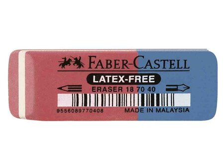 Gomme en caoutchouc-combiné 187040 Rouge / bleu FABER-CASTELL