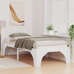 vidaXL Cadre de lit surélevé avec stockage Blanc Bois massif en pin