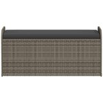 vidaXL Banc de rangement avec coussin gris 115x51x52 cm résine tressée