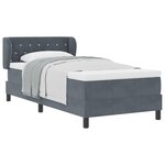 vidaXL Lit à ressorts ensachés avec matelas gris foncé  100x200 cm  velours
